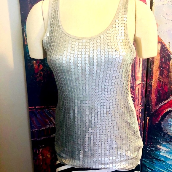Michael kors  silver embellished  tank top… - Picture 1 of 5